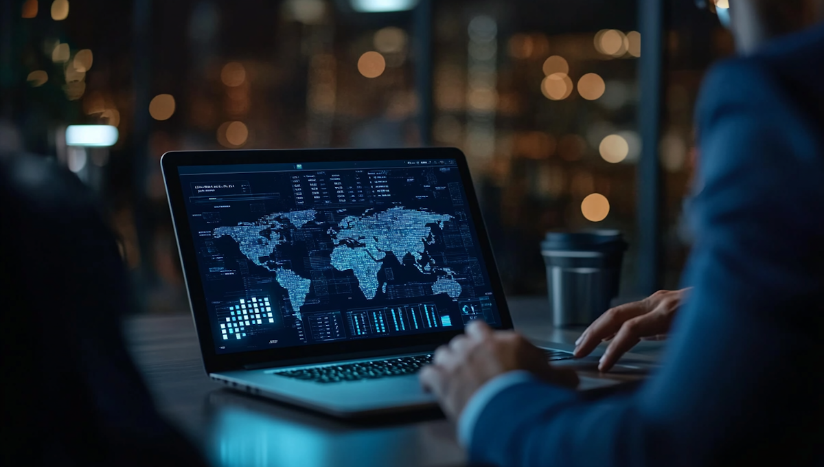 cybersecurity professional analyzing global data