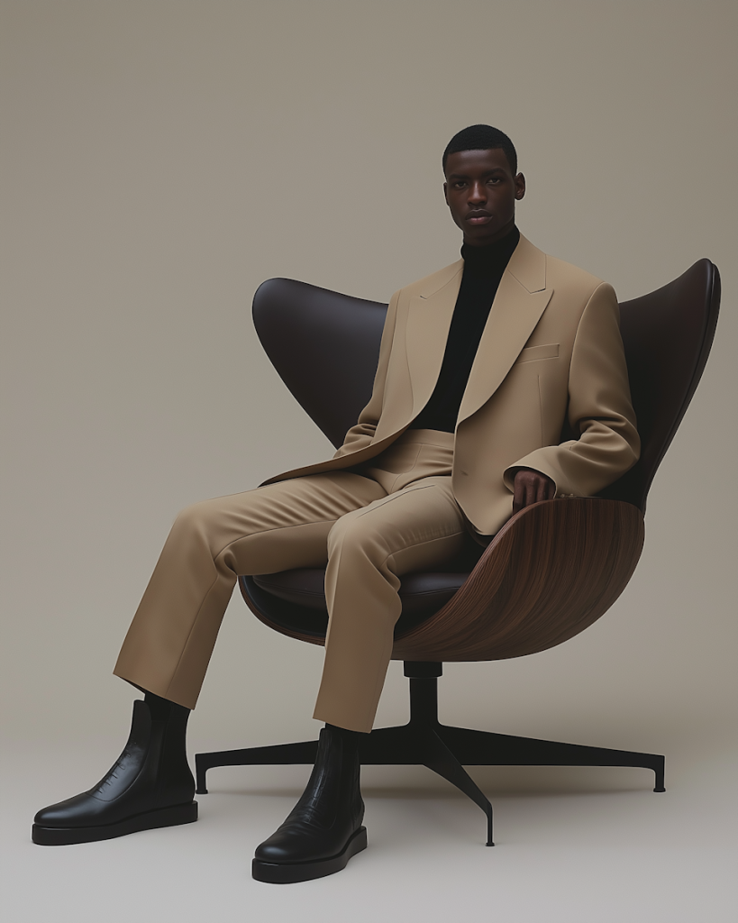 elegant individual in modern chair