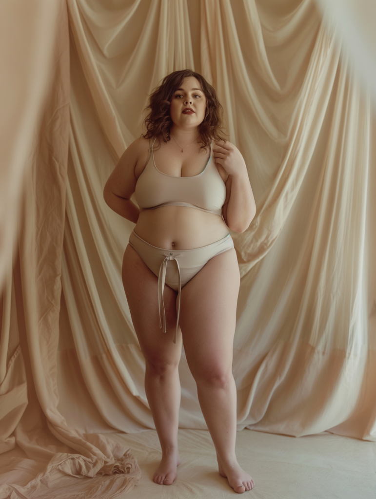 serene beauty in lingerative attire